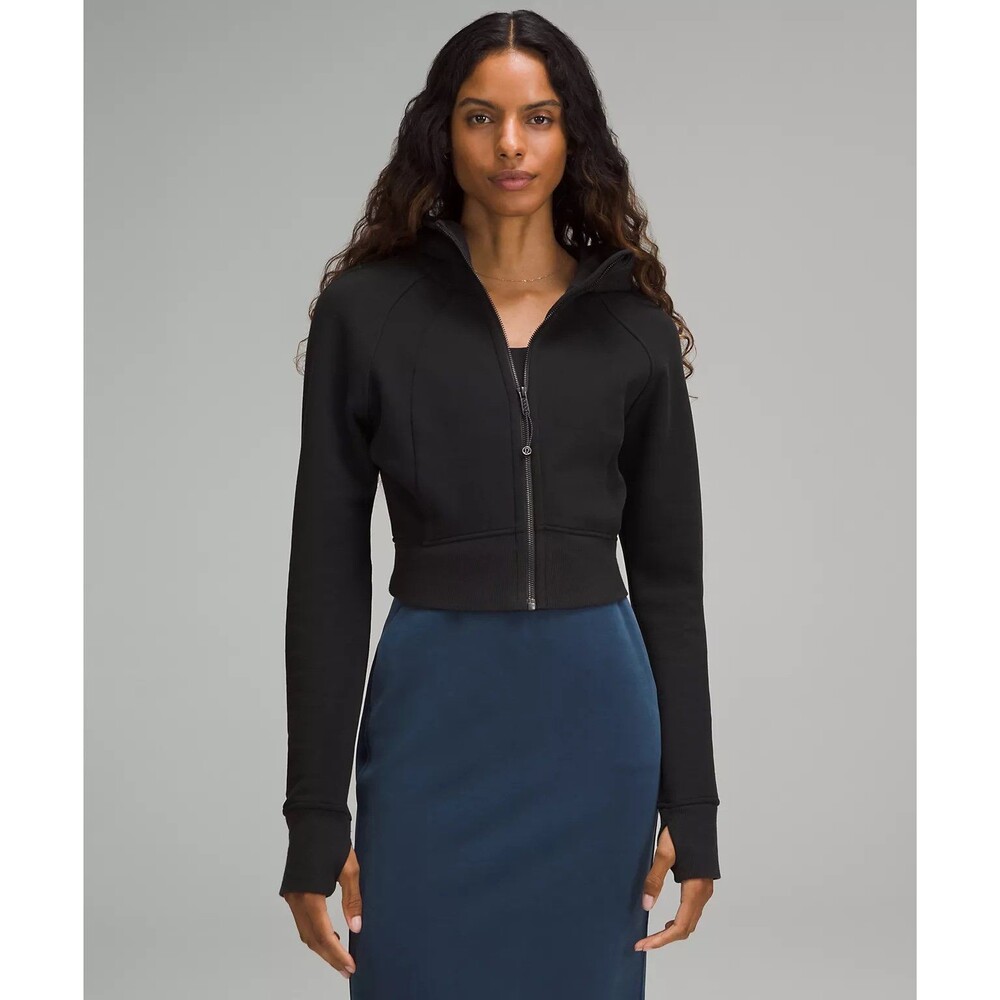 NWT Lululemon Scuba Full-Zip Cropped Hoodie Black Womens Size 8
